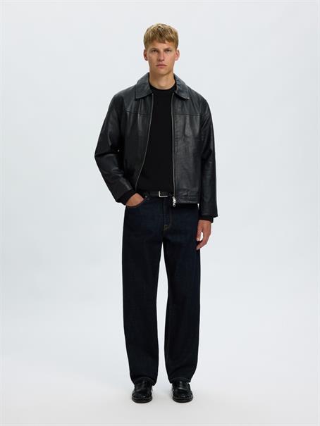 SLMBRAUN KNIT RLX RIB CREW NECK NOOS black
