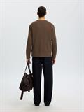 SLMBRAUN KNIT RLX RIB CREW NECK NOOS chocolate chip