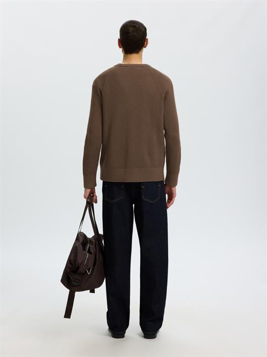 slmbraun-knit-rlx-rib-crew-neck-noos-chocolate-chip