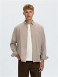 SLMCOLE-JAY REG MELANGE LS SHIRT NOOS cornstalk