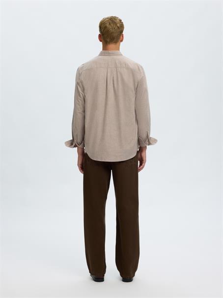 SLMCOLE-JAY REG MELANGE LS SHIRT NOOS cornstalk