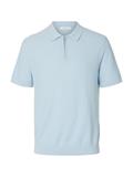 SLMCRAN SS KNIT REG STRUC ZIP POLO NOOS skyway