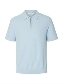 SLMCRAN SS KNIT REG STRUC ZIP POLO NOOS skyway