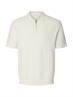 SLMCRAN SS KNIT STRUCTURE ZIP POLO NOOS egret