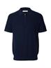 SLMCRAN SS KNIT STRUCTURE ZIP POLO NOOS navy blazer