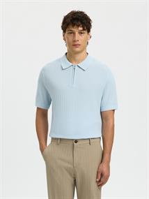 SLMCRAN SS KNIT STRUCTURE ZIP POLO NOOS skyway