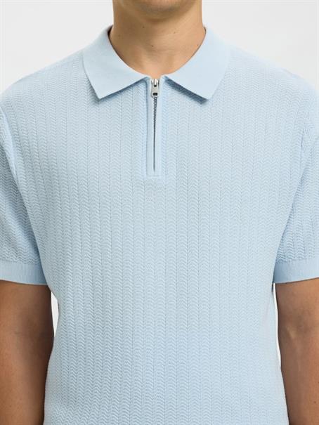 SLMCRAN SS KNIT STRUCTURE ZIP POLO NOOS skyway