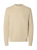 SLMDANE LS KNIT REG STRUC CREW NECK NOOS oatmeal
