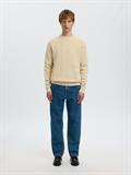 SLMDANE LS KNIT REG STRUC CREW NECK NOOS oatmeal