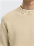 SLMDANE LS KNIT REG STRUC CREW NECK NOOS oatmeal