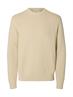 SLMDANE LS KNIT REG STRUC CREW NECK NOOS oatmeal
