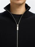 SLMDANE LS KNIT STRUCTURE FULL ZIP NOOS black