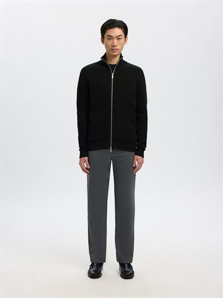 SLMDANE LS KNIT STRUCTURE FULL ZIP NOOS black