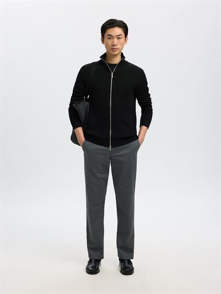 SLMDANE LS KNIT STRUCTURE FULL ZIP NOOS black
