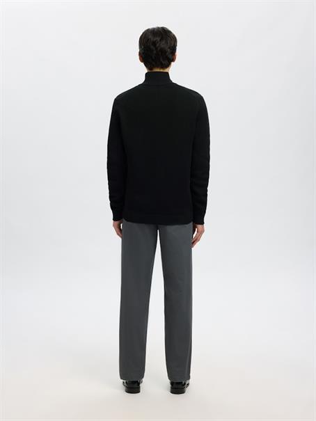 SLMDANE LS KNIT STRUCTURE FULL ZIP NOOS black