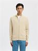 SLMDANE LS KNIT STRUCTURE FULL ZIP NOOS oatmeal