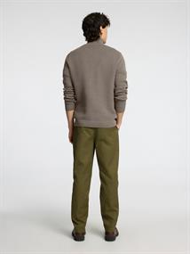 SLMDANE LS KNIT STRUCTURE HALF ZIP NOOS morel