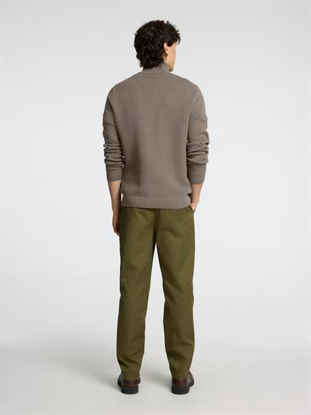 SLMDANE LS KNIT STRUCTURE HALF ZIP NOOS morel