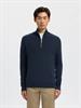 SLMDANE LS KNIT STRUCTURE HALF ZIP NOOS sky captain