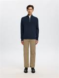 SLMDANE LS KNIT STRUCTURE HALF ZIP NOOS sky captain