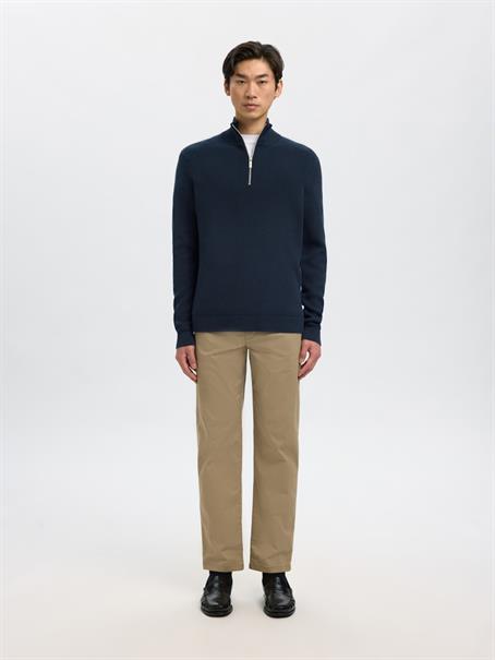 SLMDANE LS KNIT STRUCTURE HALF ZIP NOOS sky captain