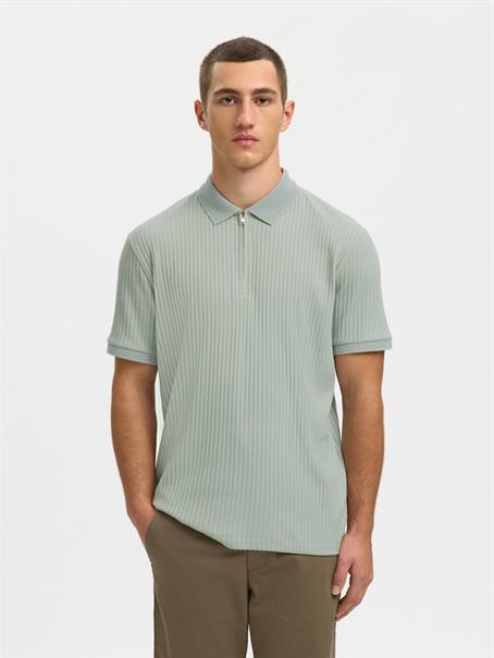 SLMFAVE STRUCTURE SS POLO NOOS aqua gray