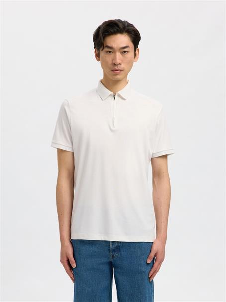 SLMFAVE ZIP SS POLO NOOS cloud dancer