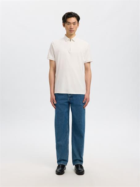 SLMFAVE ZIP SS POLO NOOS cloud dancer