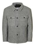 SLMMITCH WOOL BLEND SHACKET NOOS grey melange