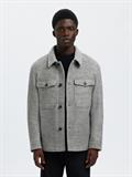 SLMMITCH WOOL BLEND SHACKET NOOS grey melange