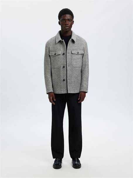 SLMMITCH WOOL BLEND SHACKET NOOS grey melange