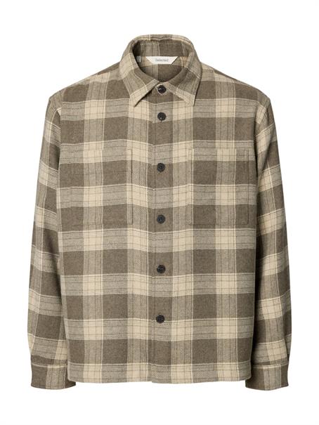 SLMOLE-PABLO WOOL BLEND OVERSHIRT NOOS oatmeal