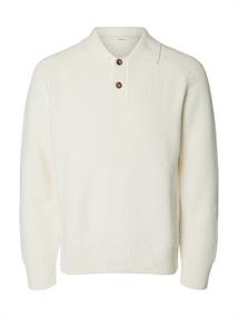 SLMPIM LS KNIT POLO CAMP egret