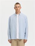 SLMREGCLAUS CLAY LINENBLEND LS SHT NOOS dusty blue