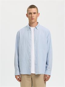 SLMREGCLAUS CLAY LINENBLEND LS SHT NOOS dusty blue