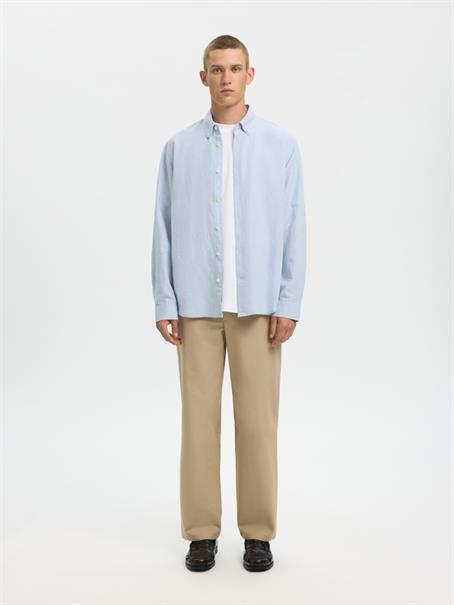 SLMREGCLAUS CLAY LINENBLEND LS SHT NOOS dusty blue