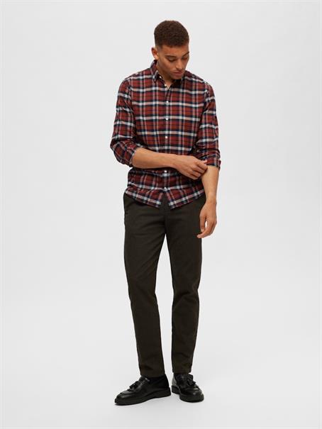 SLMSLIMOWEN-BRUSHED SHIRT LS NOOS burnt henna