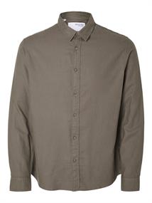 SLMSLIMOWEN-BRUSHED SHIRT LS NOOS morel