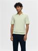 SLMTELLER SS KNIT POLO NOOS bok choy