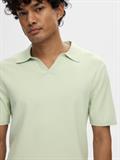 SLMTELLER SS KNIT POLO NOOS bok choy