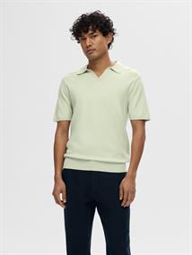 SLMTELLER SS KNIT POLO NOOS bok choy