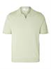 SLMTELLER SS KNIT POLO NOOS bok choy