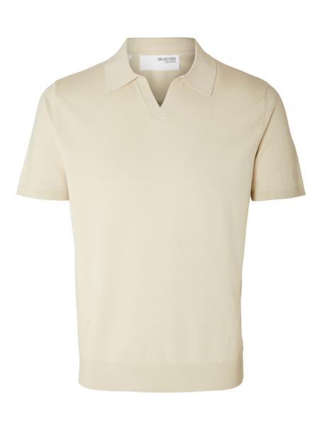 SLMTELLER SS KNIT POLO NOOS fog