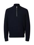 SLMTOM LS KNIT STRUCTURE HALF ZIP sky captain