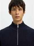 SLMTOM LS KNIT STRUCTURE HALF ZIP sky captain