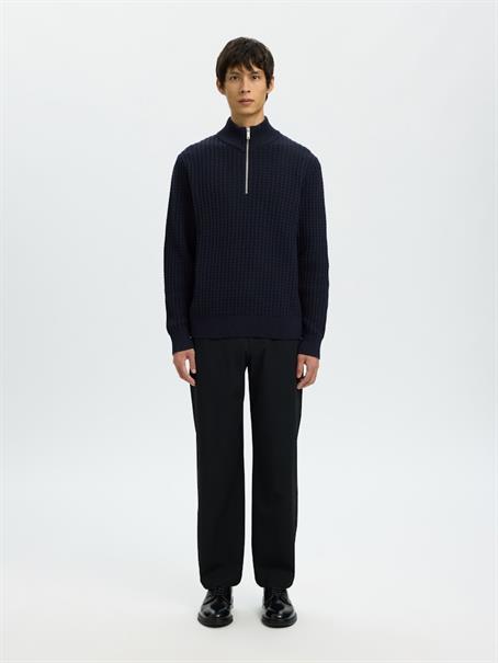 SLMTOM LS KNIT STRUCTURE HALF ZIP sky captain