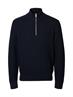 SLMTOM LS KNIT STRUCTURE HALF ZIP sky captain
