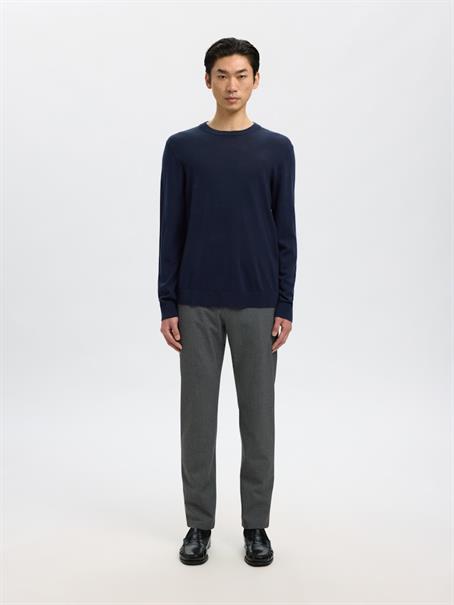 SLMTRAY LS KNIT MERINO CREW NECK NOOS navy blazer