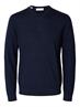 SLMTRAY LS KNIT MERINO CREW NECK NOOS navy blazer