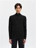 SLMTRAY LS KNIT MERINO HALF ZIP NOOS black